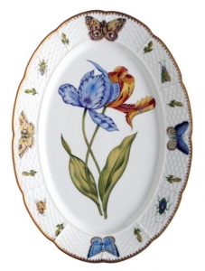 Anna Weatherley Old Master Tulips Oval Platter - 14"