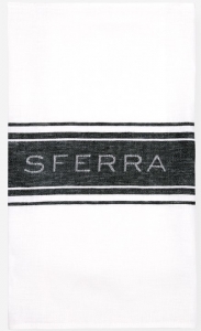 SFERRA Parma Kitchen Towel - White / Black - Set 2