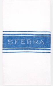 SFERRA Parma Kitchen Towel - White / Blue- Set 2