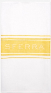 SFERRA Parma Kitchen Towel - White / Yellow - Set 2