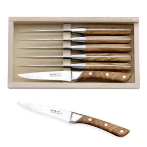 Alain Saint Joanis Palace Steak Knives - Set of 6 Olivewood