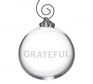 Simon Pearce "Grateful" Round Ornament