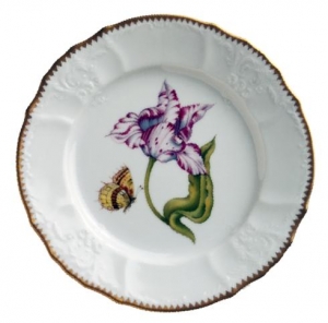 Anna Weatherley Old Master Tulips Salad Plate - Pink / White
