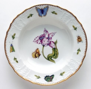 Anna Weatherley Old Master Tulips Rim Soup - Pink/ White