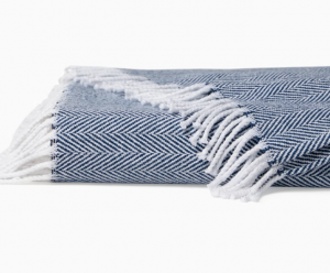 Sferra Celine Throw - White / Navy