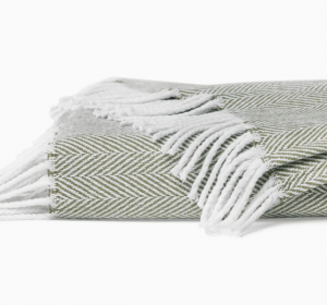 Sferra Celine Throw - White / Willow