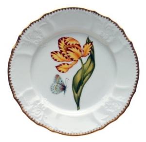 Anna Weatherley Old Master Tulips Salad Plate - Yellow/Red