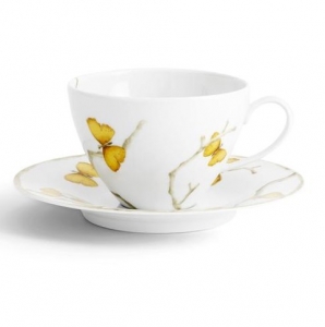 Michael Aram Butterfly Gingko Gold Cup & Saucer - 11oz.