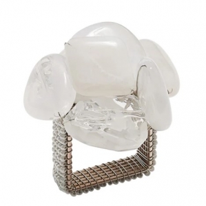 Kim Seybert Sea Stone White Napkin Ring - Set 4