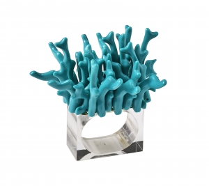 Kim Seybert Amalfi Turquoise Napkin Rings - Boxed Set 4