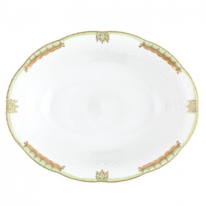 Herend Princess Victoria Green Oval Vegetable Dish