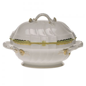 Herend Princess Victoria Green Tureen - Branch - 2 Qt