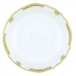 Herend Princess Victoria Green Scalloped Dinner Bowl - 8"