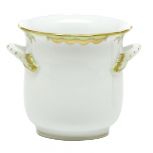 Herend Mini Cachepot w/ Handles - Princess Victoria Green