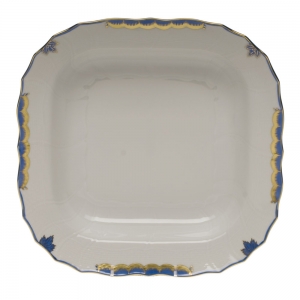 Herend Princess Victoria Blue Square Fruit Dish- 11"Sq