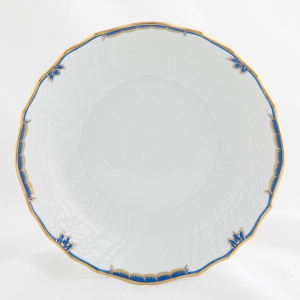 Herend Princess Victoria Blue Scalloped Dinner Bowl