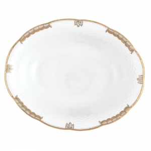 Herend Princess Victoria Gray Oval Vegetable Dish