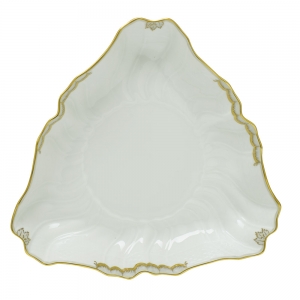 Herend Princess Victoria Gray Triangle Dish - 9.5"