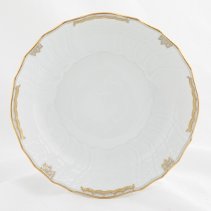 Herend Princess Victoria Gray Scalloped Dinner Bowl