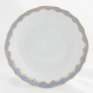 Herend Fishscale Light Blue Scalloped Dinner Bowl