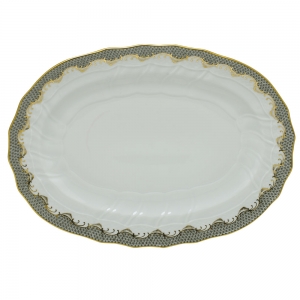 Herend Fishscale Gray Platter - 15"