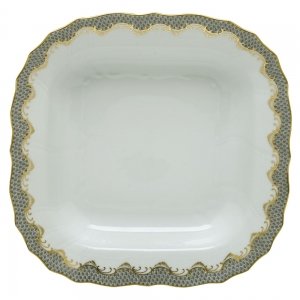 Herend Fishscale Gray Square Fruit Dish - 11"