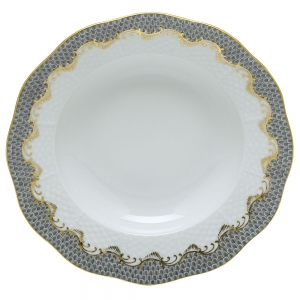 Herend Fishscale Gray Dessert Plate - 8.25"