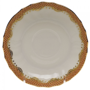 Herend Fishscale Rust Canton Saucer