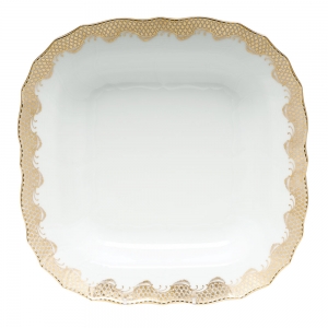 Herend Fishscale Gold Square Fruit Dish