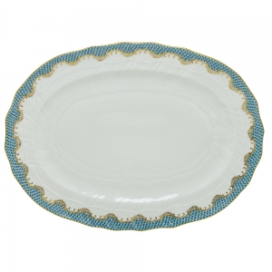Herend Fishscale Turquoise Platter - 15"