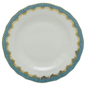 Herend Fishscale Turquoise Dessert Plate - 8.25"