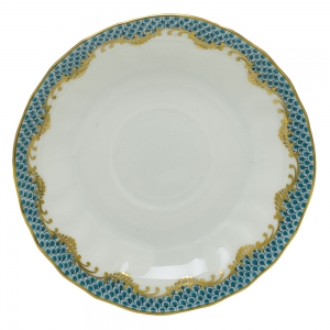 Herend Fishscale Turquoise Canton Saucer