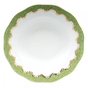 Herend Fishscale Evergreen Rim Soup Plate