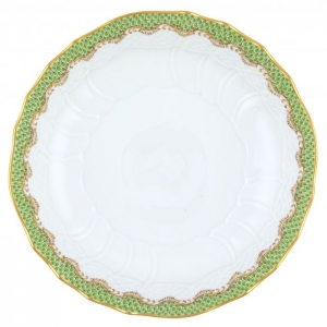 Herend Fish Scale Evergreen Scalloped Dinner Bowl - 8"