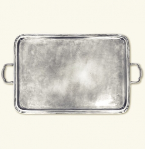 Match Pewter Lago Rectangular Tray w/ Handles- Extra Large
