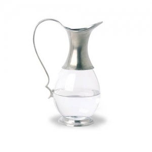 Match Pewter Glass Pitcher W/Handle