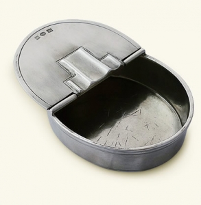 Match Pewter Oval Lidded Cigar Ashtray