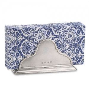 Match Pewter Napkin Holder W/Dinner Napkin