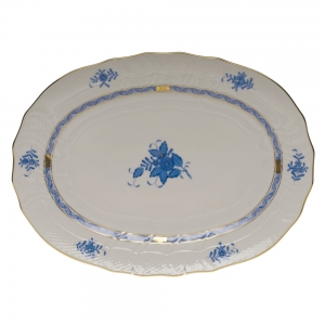 Herend Chinese Bouquet Blue Platter - 15" x 11.5"