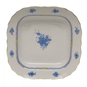 Herend Chinese Bouquet Blue Square Fruit Dish - 11"