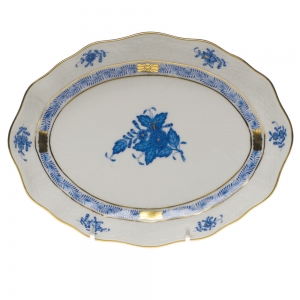 Herend Chinese Bouquet Blue Small Oval Dish - 7.5"