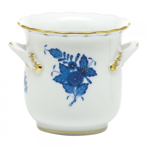 Herend Mini Cachepot w/ Handles - Chinese Bouquet Blue