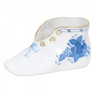 Herend Baby Shoe - Chinese Bouquet Blue
