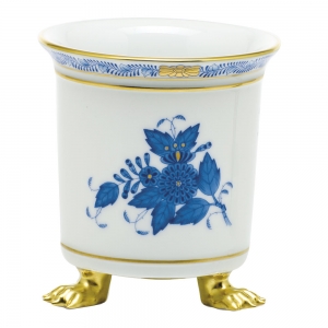 Herend Mini Cachepot w/ Feet - Chinese Bouquet Blue