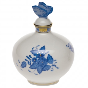 Herend Perfume Bottle w/ Butterfly - Blue