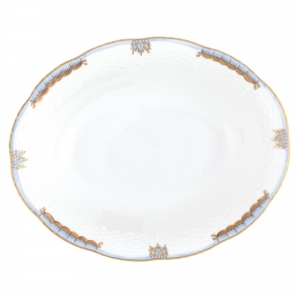 Herend Princess Victoria Light Blue Oval Vegetable Dish