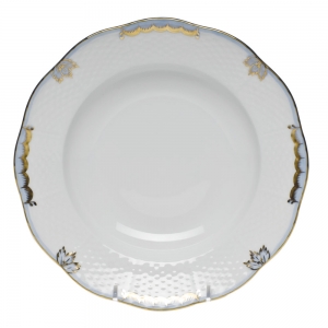 Herend Princess Victoria Light Blue Rim Soup Plate