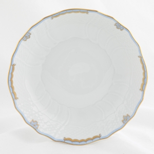 Herend Princess Victoria Light Blue Scalloped Dinner Bowl
