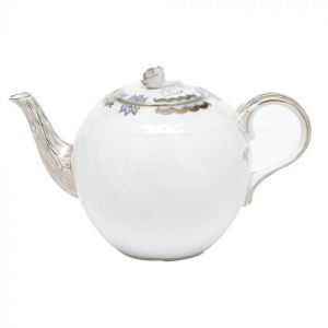 Herend Princess Victoria Light Blue Tea Pot w/ Rose