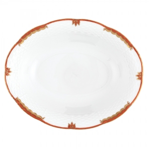 Herend Princess Victoria Rust Oval Vegetable Dish